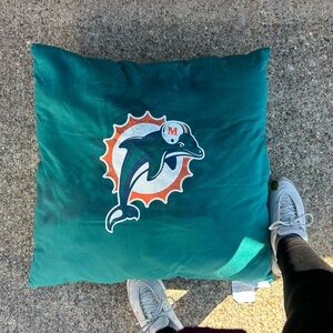 Teal Miami Dolphins Accent Pillow